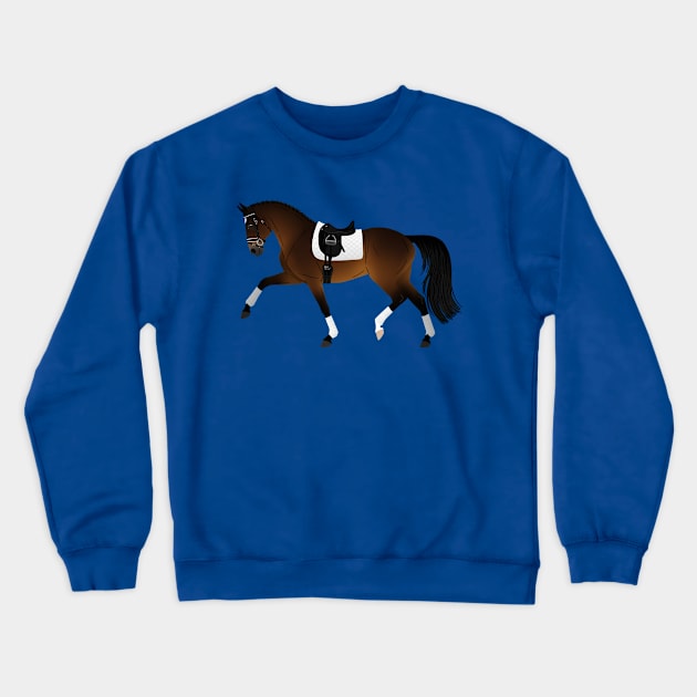 Bay Dressage Horse - Equine Rampaige Crewneck Sweatshirt by Equine Rampaige